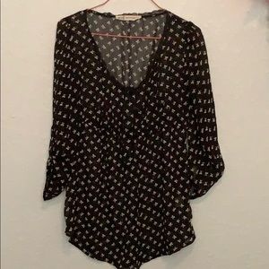 See through bow blouse